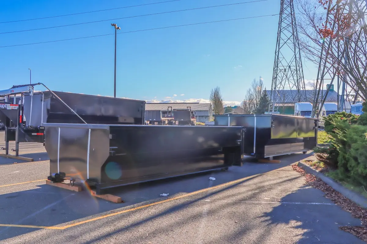 Roll-off dumpster ready for waste disposal at job site for Roll Off Dumpster Rental in Moses Lake